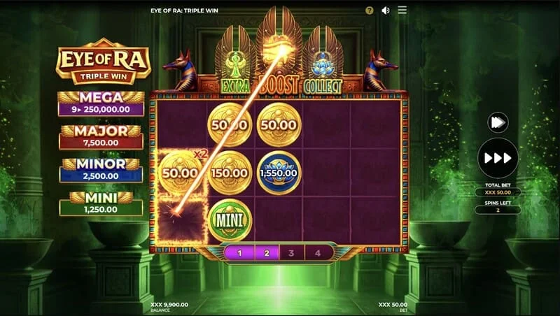 Eye of Ra Triple Win - duża wypłata liniowa po zebraniu skrzyń